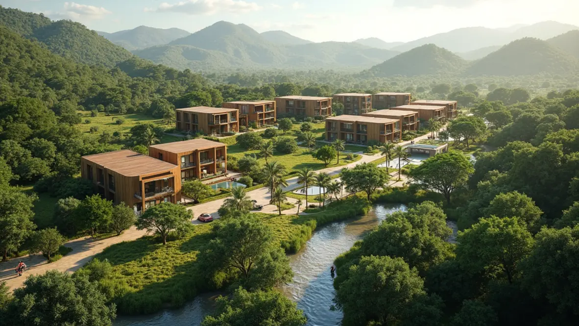 Quy hoạch không gian nghỉ dưỡng sinh thái của Archi Group với kiến trúc hòa hợp thiên nhiên.
